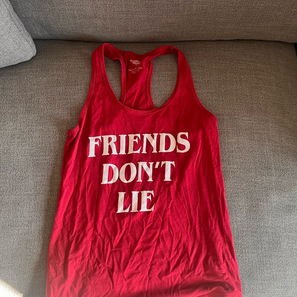 Hot Topic Red Tank Top - Friends Don't Lie